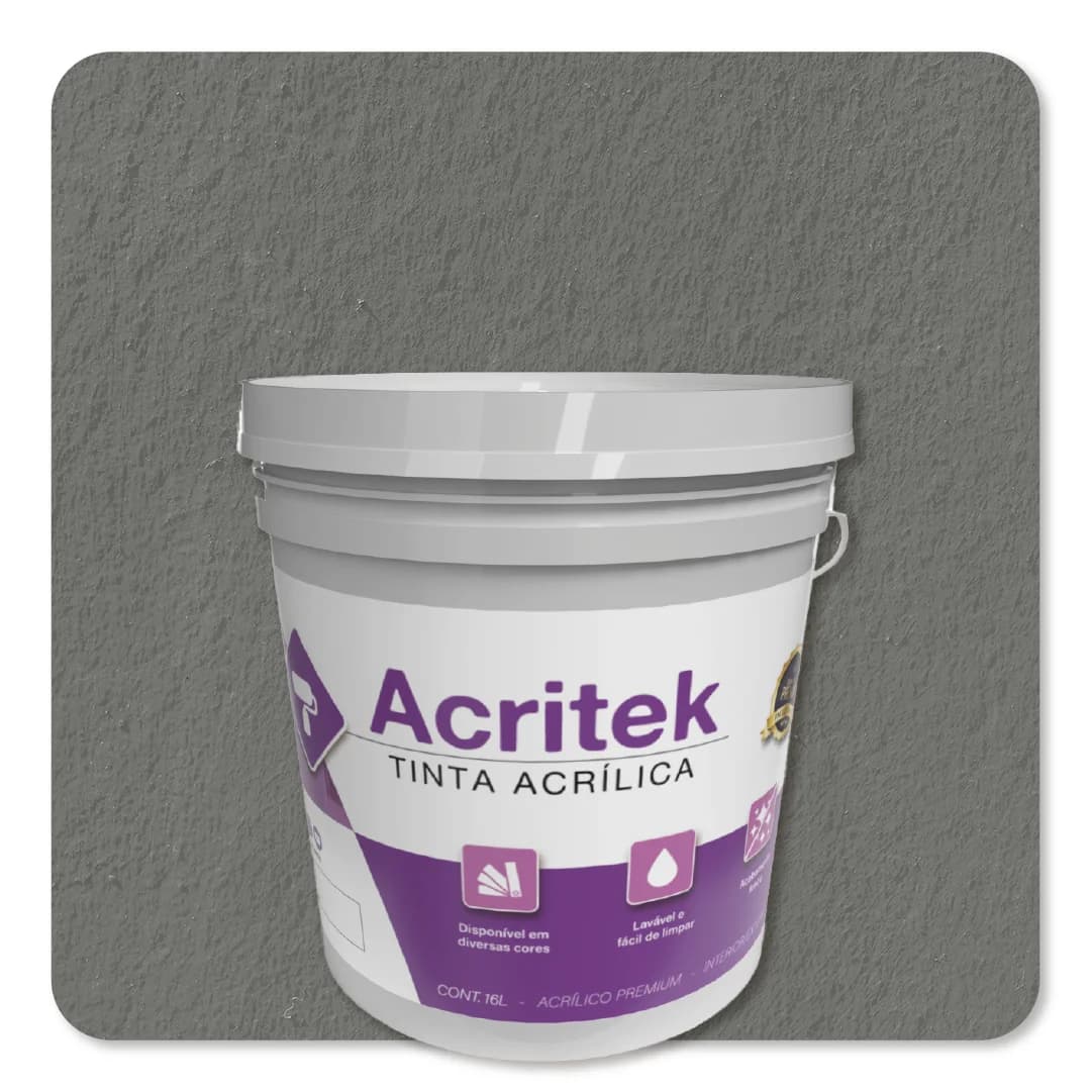 Acritek Balde 16L Cinza Asfalto